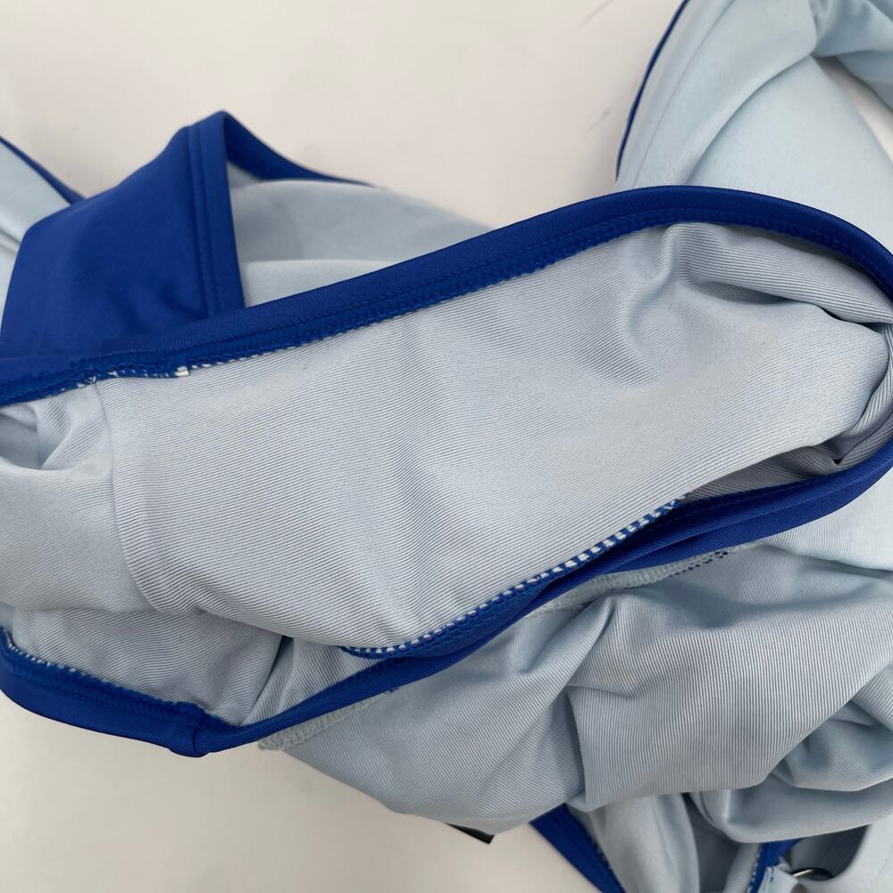 DKNY Lapis Swimsuit Size 16 Plunge Colorblock One Piece Plus Curvy Swim Blue NWT - Picture 16 of 16